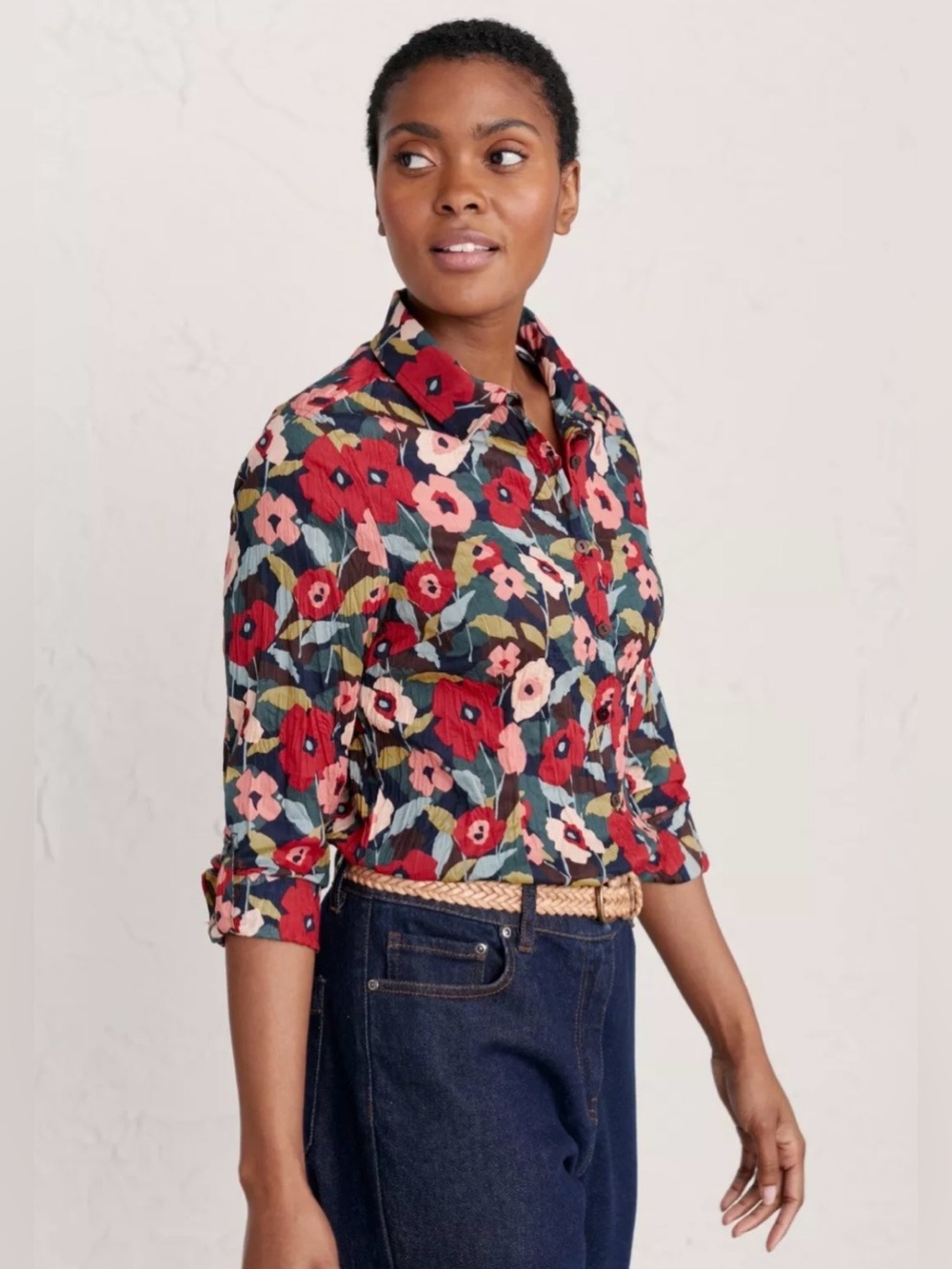 Seasalt Cornwall Larissa Floral Organic Cotton Shirt US 4